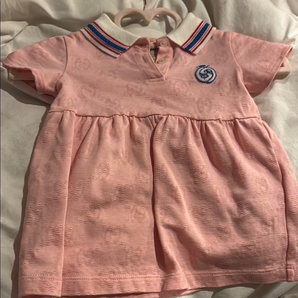 Gucci Pink Polo Top with Contrast Collar
